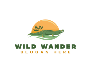 Wildlife Zoo Crocodile logo design