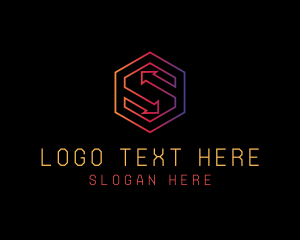 Financial - Hexagon Tech Arrow Letter S logo design