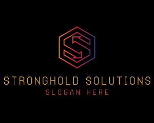 Hexagon Tech Arrow Letter S logo design