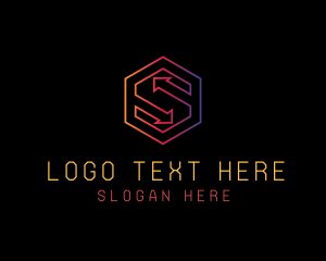 Hexagon Tech Arrow Letter S Logo