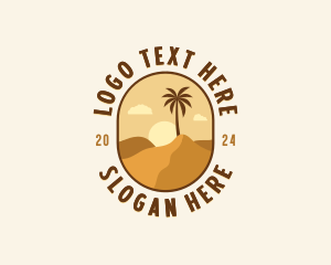 Palm Tree - Sand Desert Dunes logo design