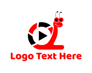 Snail - Red Snail Media Player logo design