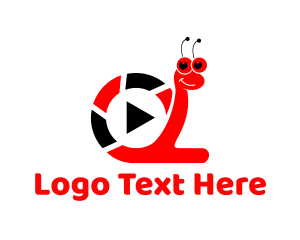 Media Player - Red Snail Media Player logo design