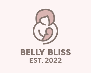 Pregnant - Mother & Child Breastfeed logo design