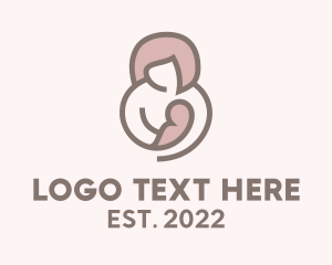 Pregnant - Mother & Child Breastfeed logo design