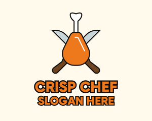 Fried Chicken Knife  logo design