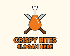 Fried - Fried Chicken Knife logo design