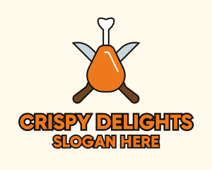 Fried - Fried Chicken Knife logo design