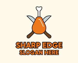 Knife - Fried Chicken Knife logo design