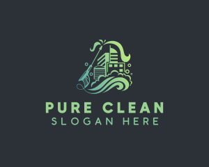 Water Wash Building Cleaning logo design