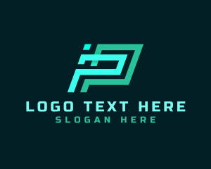 Tech - Geometric Tech Startup Letter P logo design