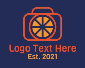 Camera House - Orange Camera Lens logo design