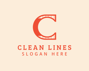 Sans Serif - Orange Simple Letter C logo design