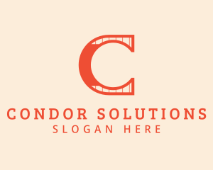 Orange Simple Letter C logo design