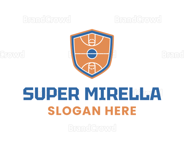 Basketball Court Shield Logo