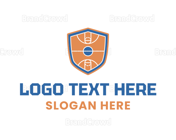 Basketball Court Shield Logo