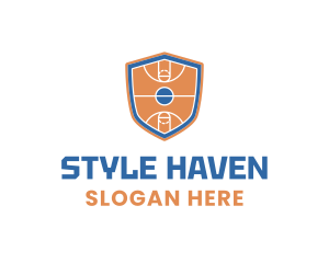 Basketball - Basketball Court Shield logo design