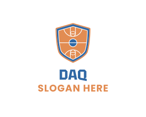 Training - Basketball Court Shield logo design