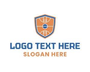 Basketball Court Shield Logo