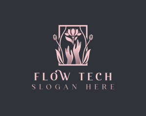 Flow Beauty Hands logo design