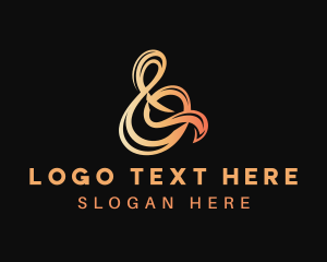 Signature - Orange Ampersand Ligature logo design