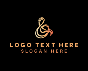 Elegant - Orange Ampersand Ligature logo design