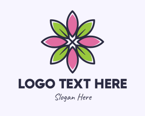 Beauty Salon - Leaf Petals Flower logo design