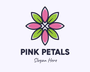 Leaf Petals Flower logo design