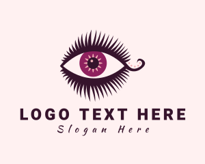 Woman Beauty Eyelash logo design