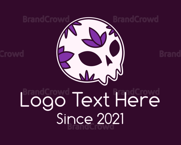 Floral Halloween Skull Logo