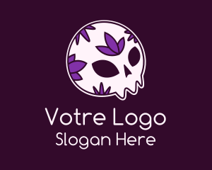 Floral Halloween Skull Logo