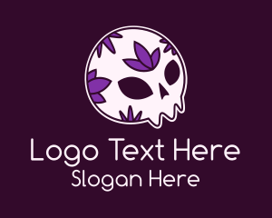 Floral Halloween Skull Logo