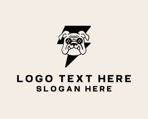 Canine - Lightning Bulldog Shades logo design
