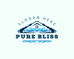 Pressure Washing Water Wave logo design