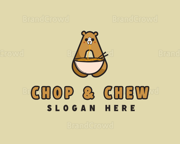 Ramen Noodle Bear Logo