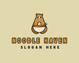 Noodle - Ramen Noodle Bear logo design