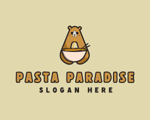 Pasta - Ramen Noodle Bear logo design