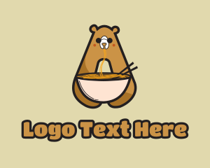 Teddy - Noodle Bear Letter A logo design
