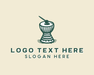 Native - Djembe Drums Instrument logo design