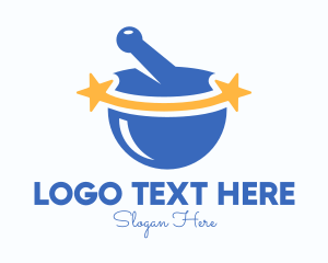 Pharmacist - Mortar & Pestle Star logo design