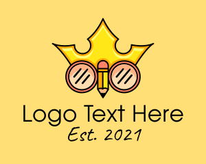 Education - Pencil Nerd King logo design