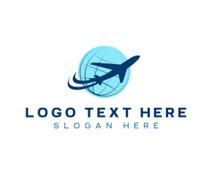 International - Plane Travel Globe logo design