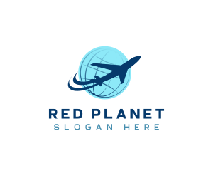 Plane Travel Globe logo design