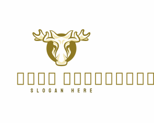 Wild - Antler Moose Elk logo design