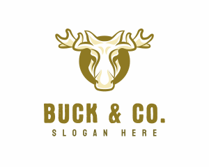 Buck - Antler Moose Elk logo design