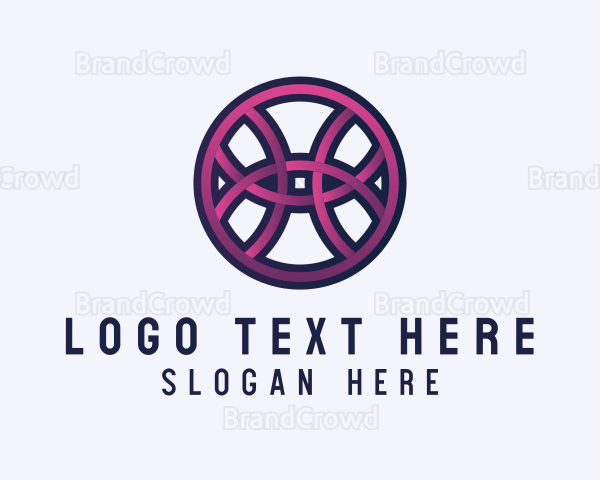 Intertwined Weave Pattern Circle Logo