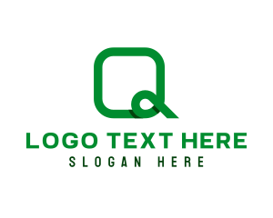 Calligraphy - Tech Letter Q Business logo design