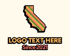 State - California Tropical Stripe logo design