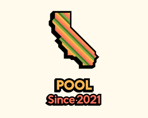 Travel - California Tropical Stripe logo design