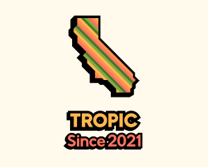 California Tropical Stripe logo design